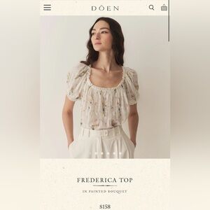 Doen Frederica top painted bouquet print